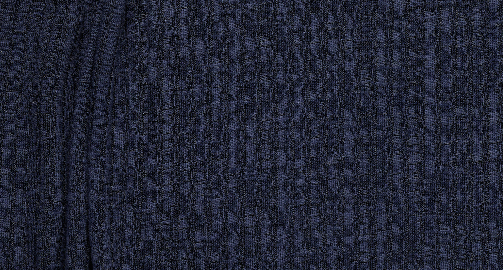 Navy Cotton Ribbed Fabric