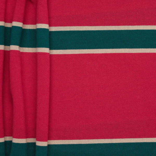Cotton Rugby stripe jersey - Red/ Green - Circular Sourcing