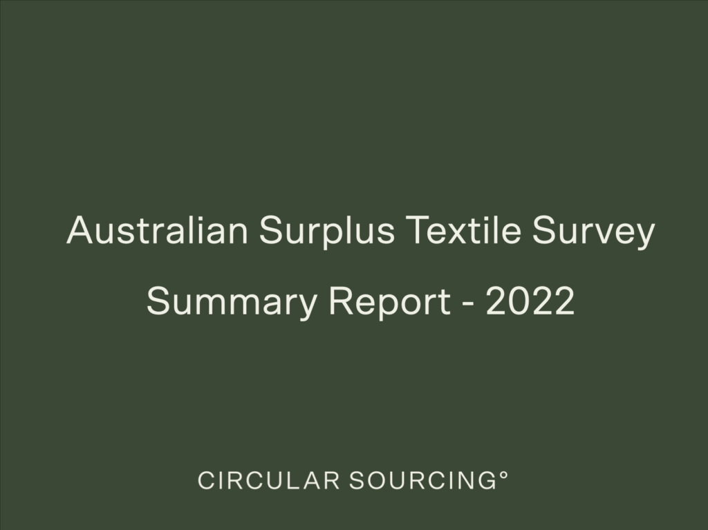 Australian Surplus Textile Summary Report by Circular Sourcing