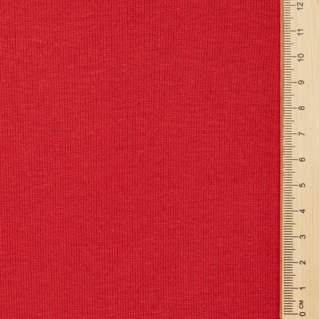 Ribbed Rag 100% Organic Cotton Rib Knit - Red - Circular Sourcing